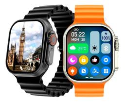 Relógio Smartwatch Inteligente Laranja W69 Ultra Pro Serie 9 Memória Grande Academia Esportes e Caminhadas