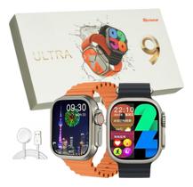 Relógio Smartwatch Inteligente Laranja W69 Ultra Pro Serie 9 Memória Grande Academia Esportes e Caminhadas