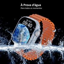 Relogio Smartwatch Inteligente Ultra 9 Laranja Para Samsung iPhone Watch Ultra Lançamento Nota Fiscal