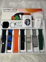 Relógio smartwatch K9 Max com 7 pulseiras capa de proteção A prova D'gua envio Imediato Original com Nota Fiscal
