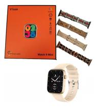 Relógio Smartwatch Kit Ultra 9 Mini Gold C/ 4 Pulseiras - XMICRO