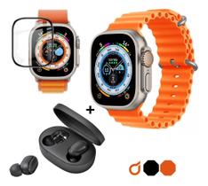 Relógio Smartwatch Masculino Feminino Ultra + Fone S/fio Relógio Smartwatch Masculino Feminino Ultra + Fone S/fio