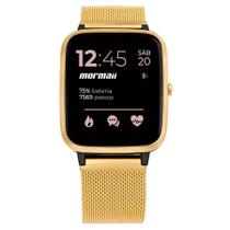 Relógio Smartwatch Mormaii Life Ref: Molifeam/7d Dourado Milanese