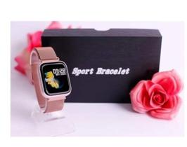 Relógio Smartwatch P70 Rose Original Feminino 2 Pulseiras (Borracha e Aço Milanese)