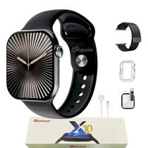 Relógio Smartwatch S10 Series 10 Feminino Masculino Preto Pulseira Metal Case Película 46mm Lançamento 2025