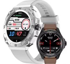 Relogio smartwatch s7 com caixa e pulseiras prata - khostar