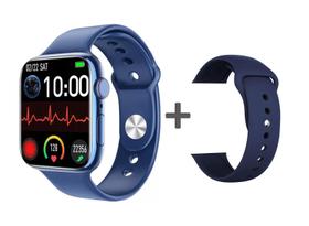 Relógio Smartwatch SW9 Azul 2 Pulseiras compatível iphone, android e xiaomi