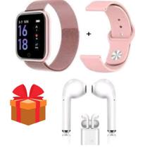 relogio smartwatch t80 feminino rose iphone android samsung