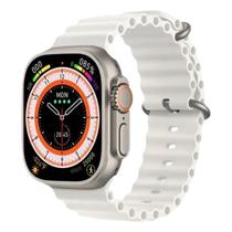 Relógio Smartwatch T900 Ultra 49mm Nfc + 2 Pulseiras Branco