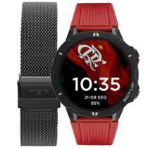 Relogio Smartwatch Technos Connect Sports Flamengo 47mm, Bluetooth, IP68, LCD Touch