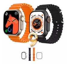 Relogio Smartwatch U9 Ultra Serie 9 49mm Com Bussola NFC Trava Para Pulseiras (LARANJA)