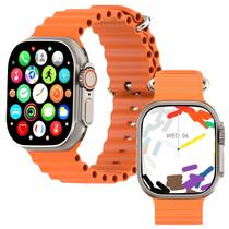 Relógio SmartWatch U9s Ultra Com Pelicula Série 9 Tela 49mm Carregador Indução Nfc Recebe Ligaçoes Mensagens Bluetooth