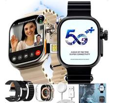 Relogio Smartwatch Ultra 3 Ai 5G 2 RAM 16GB Amoled Com Chip Android Camera Wifi Com Play Store 4 Pulseiras Extra