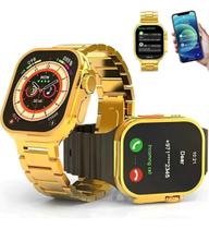 Relogio Smartwatch Ultra Gold Luxo Com NFC 2 Pulseiras Lançamento + Pulseira Extra
