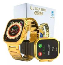 Relogio smartwatch ultra gold mini 24k feminino 48mm