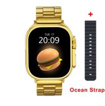 Relógio Smartwatch Ultra Gold Série Especial Gold Nfc Gps Dourado Bluetooth 49mm - Série 9