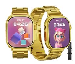 Relógio Smartwatch Ultra Pro Série Especial Gold Nfc Gps Dourado Bluetooth 49mm