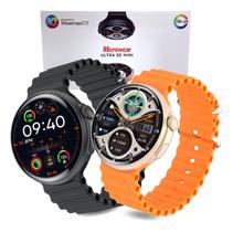 Relógio Smartwatch Ultra SE Mini Redondo com Troca Foto de Fundo e Pulseira