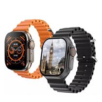 Relógio Smartwatch Ultra Serie 9 Pro Prateado Pulseira Preto