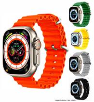 Relógio Smartwatch Ultra WatchFaces Bluetooth Gps NFC Atende Ligações Carrega Indução