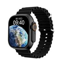 Relógio Smartwatch UltraMax 2.05" AMOLED 49MM Series 9 NFC Bluetooth Chamada Esporte Batimentos Preto 3 pulseiras