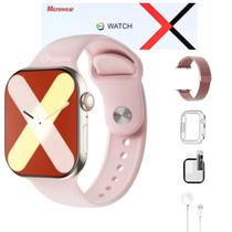Relógio Smartwatch W10 Pro Feminino Masculino 46mm Series 10 Pulseira Metal Pelicula Case Amoled Memória Interna Microwear Lançamento 2025 Relógio Smartwatch W10 Pro Feminino Masculino 46mm Series 10 Pulseira Metal Pelicula Case Amoled Memória Interna Microwear Lançamento 2025