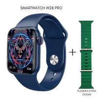 Relogio Smartwatch W28 Pro Series 8 Lançamento 2023 Tela Infinita Chamadas Bluetooth + Pulseira extra Ocean