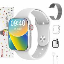 Relógio Smartwatch W29 Pro Microwear 47mm Feminino Masculino Pulseira Metal e Película Memória Interna Ilha Dinâmica Chat GPT