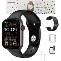 Relógio Smartwatch W29 Pro Series 9 Feminino Masculino Pulseira Metal e Película Memória Interna Ilha Dinâmica Chat GPT