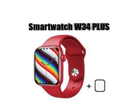 Relogio smartwatch w34 plus + pelicula