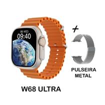 Relogio Smartwatch W68 Ultra 45mm Series 8 Watch8 + Pulseira Metal Milanese
