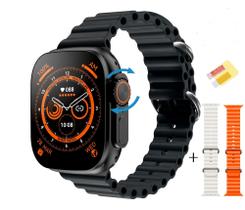 Relogio Smartwatch W68 Ultra Max Faz Recebe Chamadas Baixa Foto + Mostradores Nfc Gps Relogio Smartwatch W68 Ultra Max Faz Recebe Chamadas Baixa Foto + Mostradores Nfc Gps