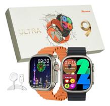 Relógio Smartwatch W69 Laranja Ultra Pro Series 9 Android IOS Troca Foto de Fundo
