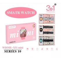 Relogio Smartwatch X51 Mini Rosa 38mm 3 Pulseiras, Chamadas, GPS e Notificações Relogio Smartwatch X51 Mini Rosa 38mm 3 Pulseiras, Chamadas, GPS e Notificações