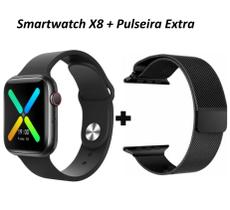 Relogio SmartWatch X8 Caixa 44mm Metal + Pulseira Extra