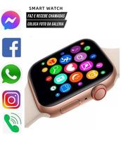Relogio Smartwatch X9 Max Para Ios Android Rosa Troca Foto