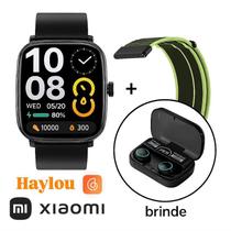 Relógio Smartwatch XiaomiMi Haylou Solar RS5 Amoled Pulseira Extra A Prova Dagua Mais Fone Brinde