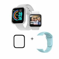 Relógio Smartwatch Y68 D20 Android iOS Bluetooth Com Pulseira Silicone E Pelicula Protetora