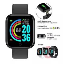 Relogio Smartwatch Y68 Monitoramento de Saúde, SMS, ligações Compativel Com iPhone e Samsung