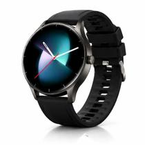 Relogio Smartwatch ZW02 Redondo Tela 1,28 Feminino Masculino 2 Pulseiras Bluetooth A prova d Agua Notificações