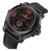 Relógio Social Masculino Naviforce 9099 Preto Vermelho