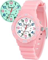 Relógio SOCICO Kids Analog Waterproof Time Teaching com luz