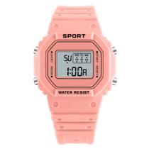 Relógio Sport Digital Unissex Rosa Resistente à Água