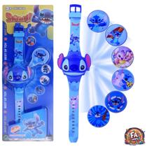 Relógio Stitch Azul Projetor De Imagens Digital Brinquedo Criança Menino Menina Relógio Stitch Azul Projetor De Imagens Digital Brinquedo Criança Menino Menina