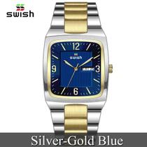 Relógio Swish Clássico Pulseira De Aço Inoxidável Masculino