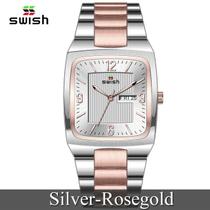 Relógio Swish Clássico Pulseira De Aço Inoxidável Masculino