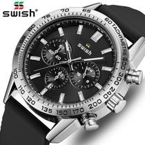 Relógio Swish Masculino Data Automática Cronógrafo 24 Horas Aço Inoxidável Relógio Swish Masculino Data Automática Cronógrafo 24 Horas Aço Inoxidável