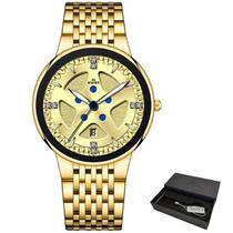 Relógio SWISH Masculino Dois Tons Ouro Aço Banda Relógio SWISH Masculino Dois Tons Ouro Aço Banda