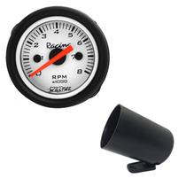Relógio tacômetro conta giros 8000 rpm 52mm willtec branco w40.095p + copo