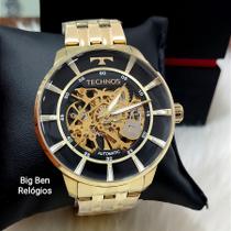 Relógio Technos Automático Dourado Masculino Mecânico Esqueleto G3265AA/1P